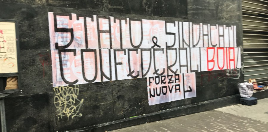 CGIL CISL UIL NAPOLI E CAMPANIA: “STRISCIONE FORZA NUOVA VILE ATTACCO CONTRO ORGANIZZAZIONI LAVORATORI”